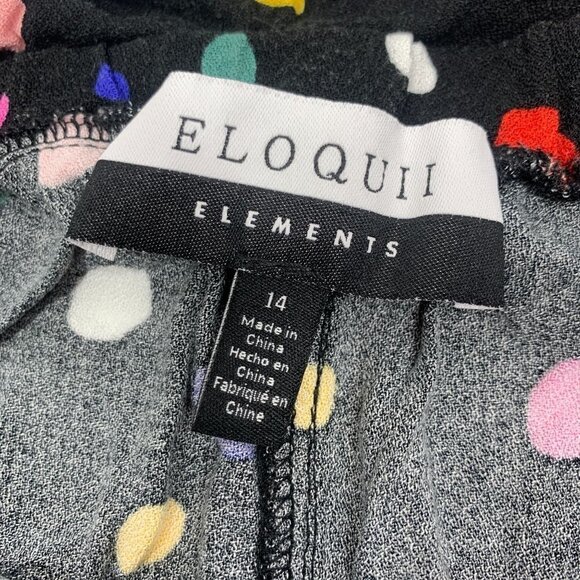 Eloquii Elements Plus Sz Polka Dot Belted Shorts Black, Orange, Green, Pink Sz14 - Picture 2 of 3